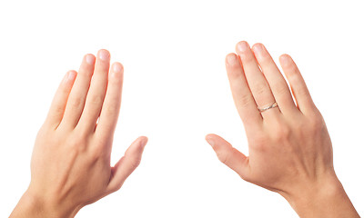 Image showing Two human hands