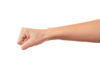 Image showing Human's hand keeping something on white background