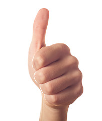 Image showing Human hand thumb up