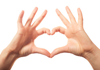 Image showing Two human love hands