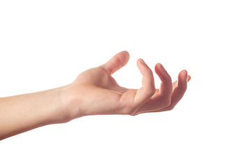 Image showing Tense human hand isolated