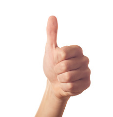Image showing Gesturing one human hand with thumb up
