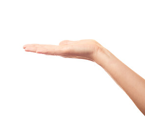 Image showing One hand on white background isolated