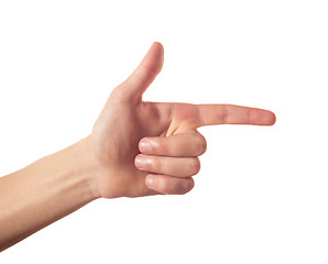 Image showing One finger pointing