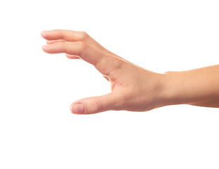 Image showing Taking something human hand