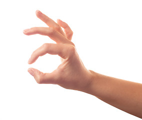 Image showing Okay hand on white background