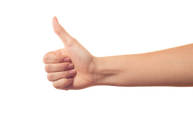 Image showing Thumb up hand on white background