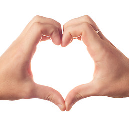 Image showing Two hands showing heart