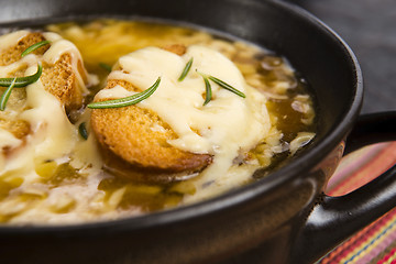 Image showing French onion soup with ingredients