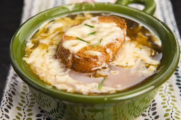 Image showing French onion soup with ingredients