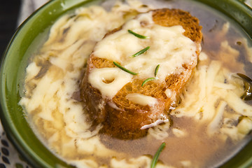 Image showing French onion soup with ingredients