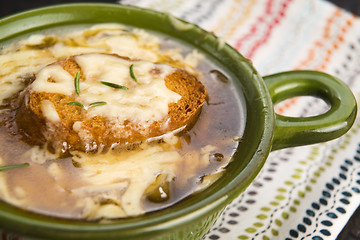 Image showing French onion soup with ingredients