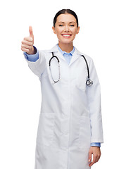 Image showing smiling female doctor with stethoscope