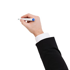 Image showing close up of businessman drawing to something