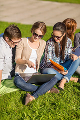 Image showing students or teenagers with laptop computers