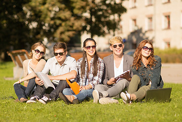 Image showing students or teenagers with laptop computers