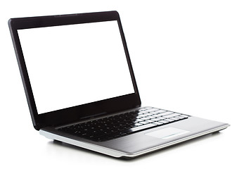 Image showing laptop computer with blank black screen