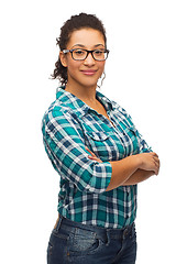 Image showing smiling african american girl in eyeglasses