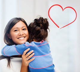 Image showing hugging mother and daughter