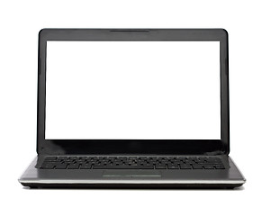 Image showing laptop computer with blank white screen