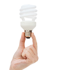 Image showing close up of woman hand holding light bulb