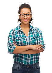 Image showing smiling african american girl in eyeglasses