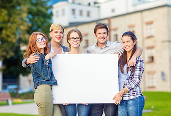 Image showing students or teenagers with white blank board