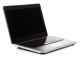 Image showing laptop computer with blank black screen