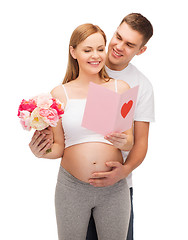 Image showing happy young family expecting child