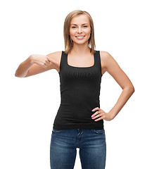 Image showing woman in blank black tank top