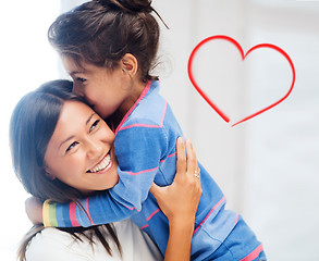 Image showing hugging mother and daughter