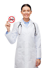 Image showing smiling female doctor with stethoscope