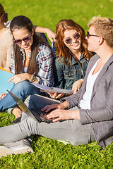 Image showing students or teenagers with laptop computers