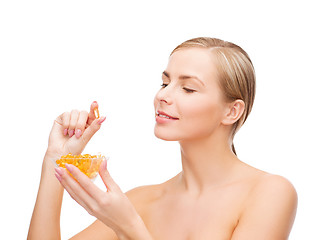 Image showing lovely woman with omega 3 vitamins