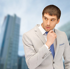 Image showing pensive businessman