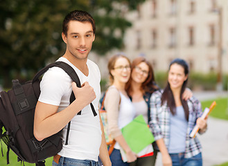 Image showing travelling student with backpack