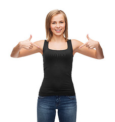 Image showing woman in blank black tank top