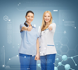 Image showing two doctors showing thumbs up