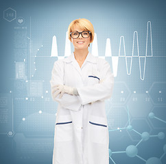 Image showing smiling female doctor in glasses