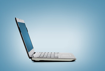 Image showing laptop computer with blank black screen