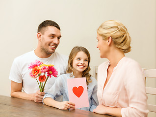 Image showing happy family celebrating mothers day