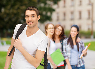 Image showing travelling student with backpack