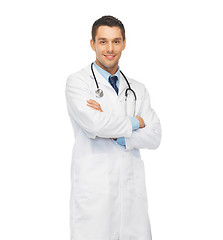 Image showing young male doctor with stethoscope