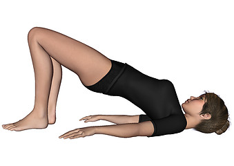 Image showing Girl Exercising Yoga