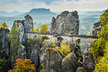 Image showing Bridge named Bastei in Saxon Switzerland