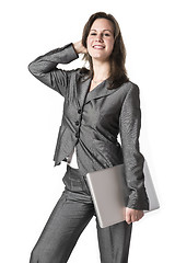 Image showing Business woman with laptop