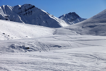 Image showing Off piste slope at nice sunny day