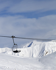 Image showing Chair lift at ski resort