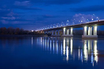 Image showing night bridge