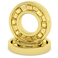 Image showing Golden bearings on white background